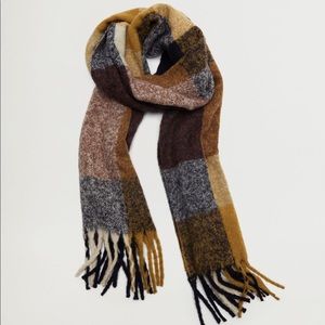 Mango check pattern oversized scarf